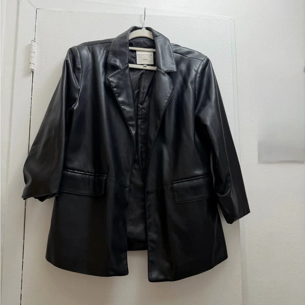Bagatelle Black Leather Blazer